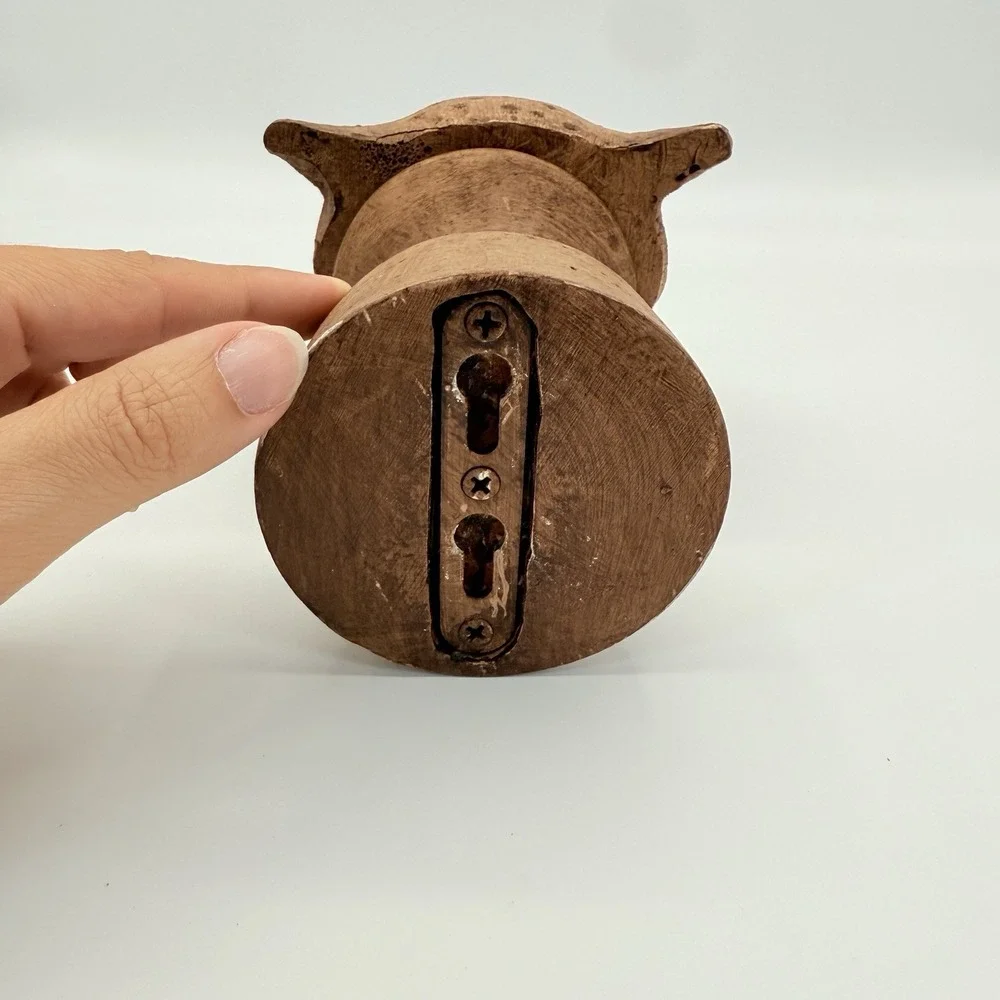 Wooden Carved Leopard Jaguar Figurine Head Marked ADR Bath/ Hand Towel Holder??